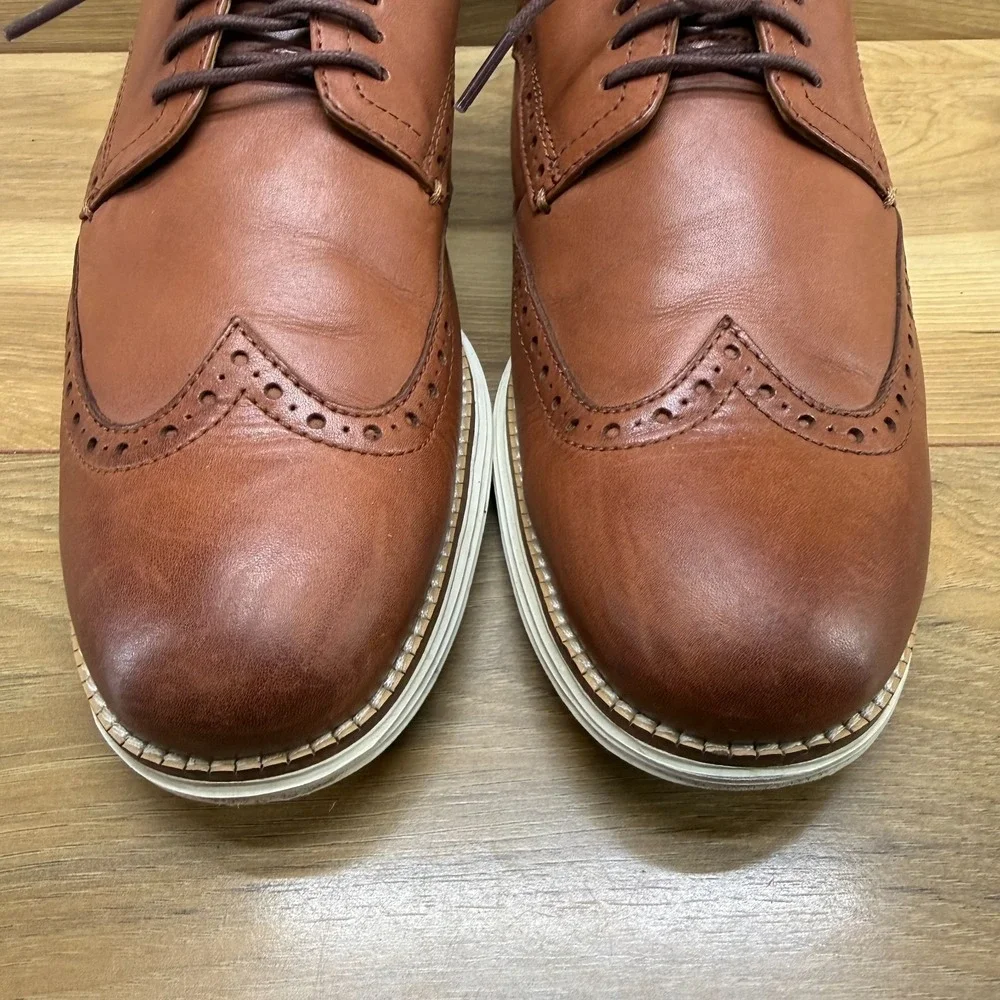 Cole Haan Zero Grand Wingtip Oxfords Mens 10 M Tan Leather Business Casual